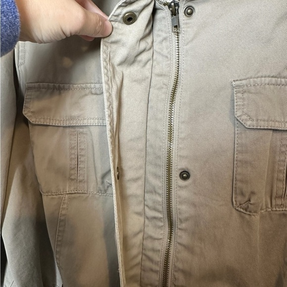Black Rivet Green Olive Utility Khaki Military Cargo Jacket Size 1X Full Zipper - Picture 9 of 12